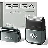 Electric Foil Shavers for Men,Mini Electric Travel Razor with LED Display,IPX7 Waterproof Wet/Dry Foil Shaver,USB-C Rechargeable,Compact Face Shaver with Travel Lock,Gifts for Men