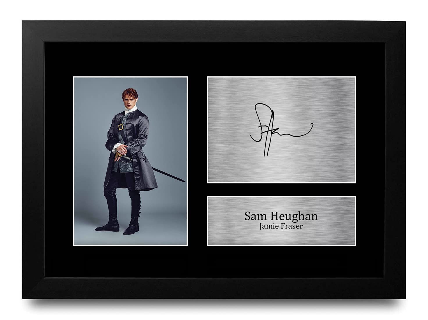 HWC Trading FR A4 Sam Heughan Outlander Gifts Printed Signed Autograph Picture for TV Show Fans - A4 Framed