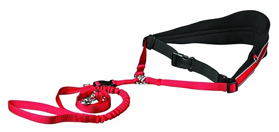 Trixie 12766 Bauchgurt mit Leine, neoprengepolstert, rot