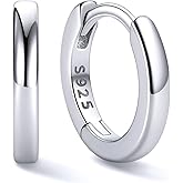 ChicSilver 925 Sterling Silver Huggie Hoop Earrings Small Hoop Earrings for Women Hypoallergenic Silver Huggie Earring Cartilage Earrings for Women (6/8/10/12/14/16/18/20MM)