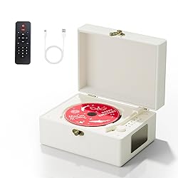 Yintiny Rechargeable Leather CD Player with
