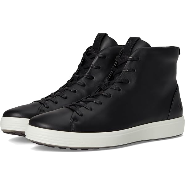 Amazon.com | ECCO Men's Soft 60 Hi Top Sneaker, Black Pebbled
