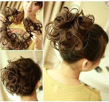 Buy Wizme Ponytail And Bun Updos Synthetic Hairpiece Curly Messy