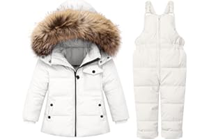 Fumdonnie Toddler Snowsuit Boy Baby Winter Coat Girl Snow Pants and Jackets Bib 1-2-3-4-5T