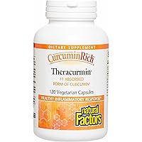 Natural Factors - CurcuminRich Theracurmin 30mg, Inflammation Support for Joints, Heart, and Circulation, 120 Vegetarian Caps
