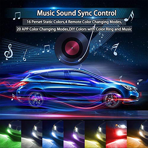 Viesyled H11 H8 H9 RGB LED Fog Light Bulbs Upgrade Multi Color APP Bluetooth Led Light Super Bright 1800LM 3020 SMD Bulbs Replacement for Driving DRL Fog Lights,2 Pack