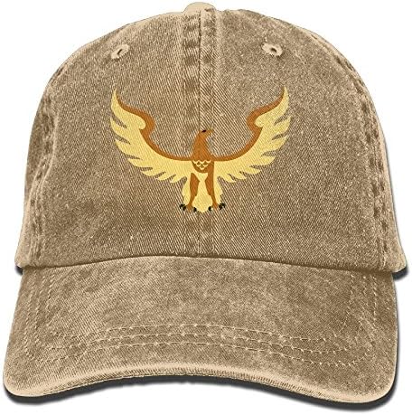 Uanqunan Cartoon Eagle Unisex Cotton Denim Baseball Cap Adjustable Strap Low Profile Plain Hats Natural