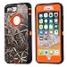 iPhone 8 Plus Camo Case, Harsel Heavy Duty Camouflage High Impact Rugged Hybrid Armor Military Defedner Case with Swivel Belt Clip Built-in Screen Protector for iPhone 7 / 8 Plus - Straw Orange