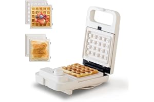 olayks. 2-in-1 Waffle Sandwich Maker with Removable Non-Stick Plates, Compact Panini Press Grill for Grilled Cheese, Tuna Melts, Burgers, Steaks & Snacks, Easy to Clean, Cool-Touch Handle