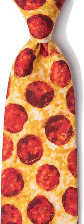 Gravata masculina Pepperoni Pizza Lover GG extra longa