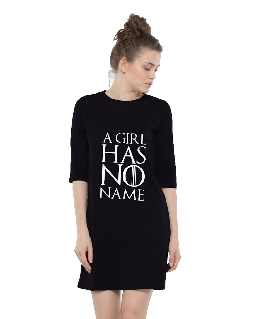 melcom women's cotton 3/4th sleeves t-shirt dress