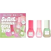 Glow Recipe Soothe, Glow & Bright Gift Set - Niacinamide Dew Drops Illuminating Primer & Avocado Ceramide Facial Serum & Guava Dark Spot Serum - Korean Skincare Travel Kit (3 Count)