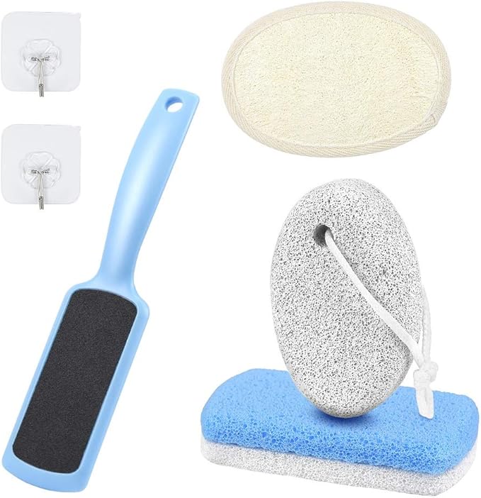 EAONE Pedicure Kit Pumice Stone Foot File with Organic Loofah Pad