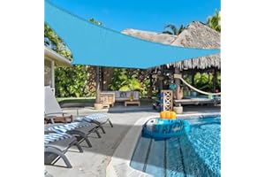 COOLBOYS 20'x 20' Sun Shade Sail Turquoise Rectangle UV Block Outdoor Shade Canopy Sunshade for Patio Lawn Garden Carport Backyard Deck Pergola