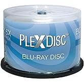 PlexDisc 633-814 25 GB 6X Blu-ray Logo Top Single Layer Recordable Disc BD-R, 50-Disc Spindle