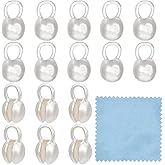 BENECREAT 10Pcs 925 Sterling Silver Crimp Cover Beads, 7.5x4.5mm Round Bead Tips Calotte Ends, Clamshell Knot Cover for Jewelry Making DIY Findings Crafts, Hole: 2mm