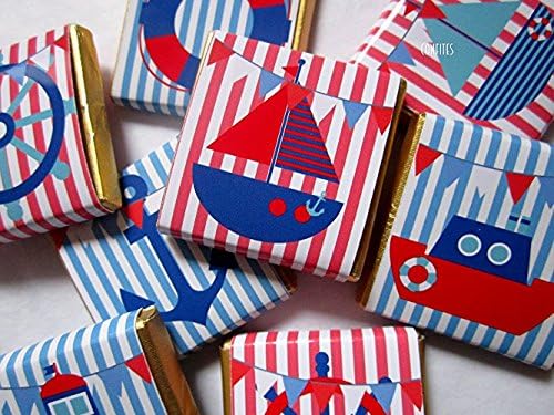 Personalised Chocolates Nautical Cute Party Favour Birthday Candy bar 25 pcs