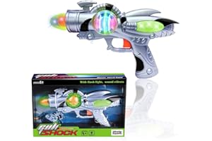 LIBERTY IMPORTS Electric Toy Space Gun, Galactic Infinity Alien Blaster Pistol for Kids Pretend Play with Flashing LED Lights and Blasting Laser FX Sounds