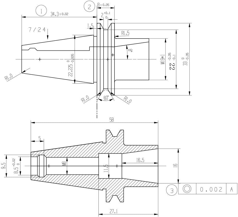 HOZLY ISO20 ER20 35L Collet Chuck G2.5 30.000RPM CNC Mill Spindle