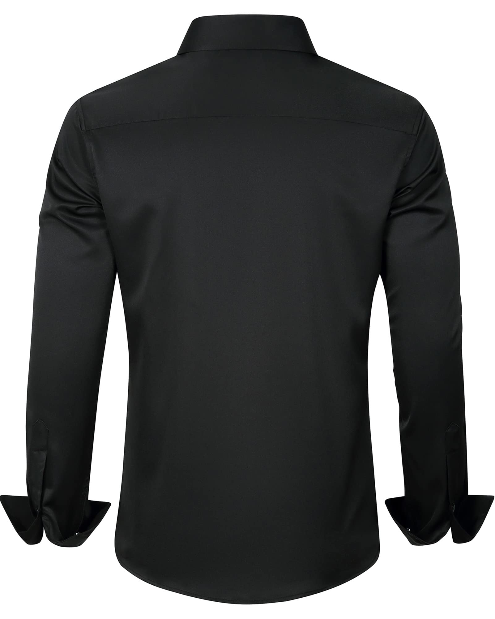 J.VER Men's Dress Shirts Solid Long Sleeve Stretch Wrinkle-Free Formal Shirt Business Casual Button Down Shirts