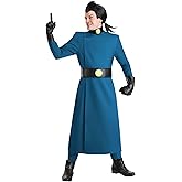 Adult Dr. Drakken Costume | Disney Kim Possible Villain Men's Outfit with Blue Overcoat, Belt, Collar, Gloves, & Wig
