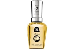 Sally Hansen Miracle Gel Nail Polish Super Shiny Shield Top Coat | Salon Quality, Gel-Like Formula, Two-Step System, No UV Light Needed, Long Lasting | Sheer, Glossy