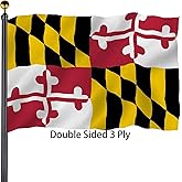 Maryland State Flags 3x5 Outdoor Double Sided 3 Ply Heavy Duty MD State Flags Banner for Outside with 2 Brass Grommets UV protection Fade Resistant for Indoor Outdoor