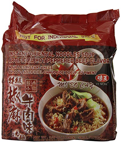 Ve Wong Instant Oriental Noodle Soup, Artificial Hot Peppered Beef Flavor, 14.2 Ounce