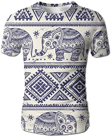 MASAGE Adult Afro-Indio Elephants T-Shirts Hipster Print Design Tunic T Shirt Blouse Tops