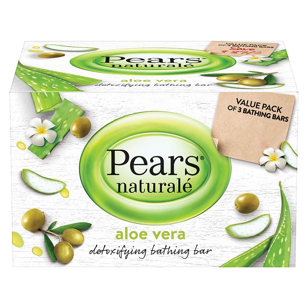 Pack of 3 Pears Naturalé Aloe Vera Detoxifying Soap Bar, 125 g