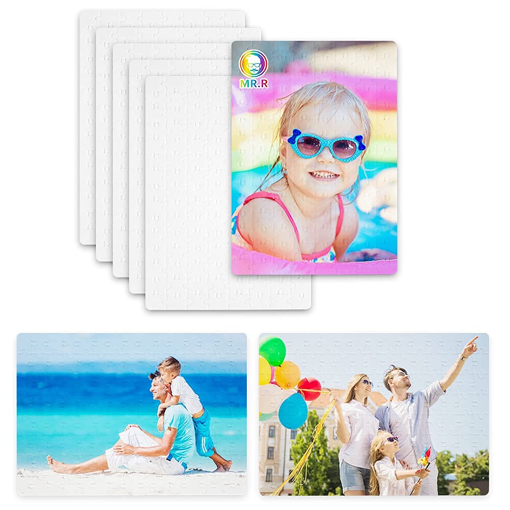 MR.R 6 Sets Sublimation Blanks White Paper Jigsaw Puzzle 120pcs A4 For Sublimation Heat Press Transfer Printing