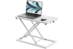 ALMIRANTRA Height Adjustable Standing Desk Converter, Stand up Desk Riser on The Table, Adjustable Table Computer Workstations top Apply for Laptop and Single Monitor Workstation Office Use (White)