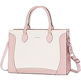 MOSISO Large Tote Bags for Women, 15.6 inch Waterproof PU Leather Tote Bag with Laptop Compartment, Large Capacity Purse Handbag Crossbody Top Handle Laptop Bag for School Business Office Work, Pink