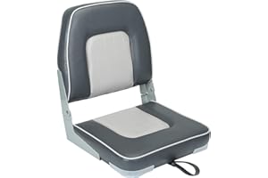ERGOSEAT Classic Low Back Fishing Boat Seat with Backrest Folding Boat Chair Marine Bass Jon Boat Seats