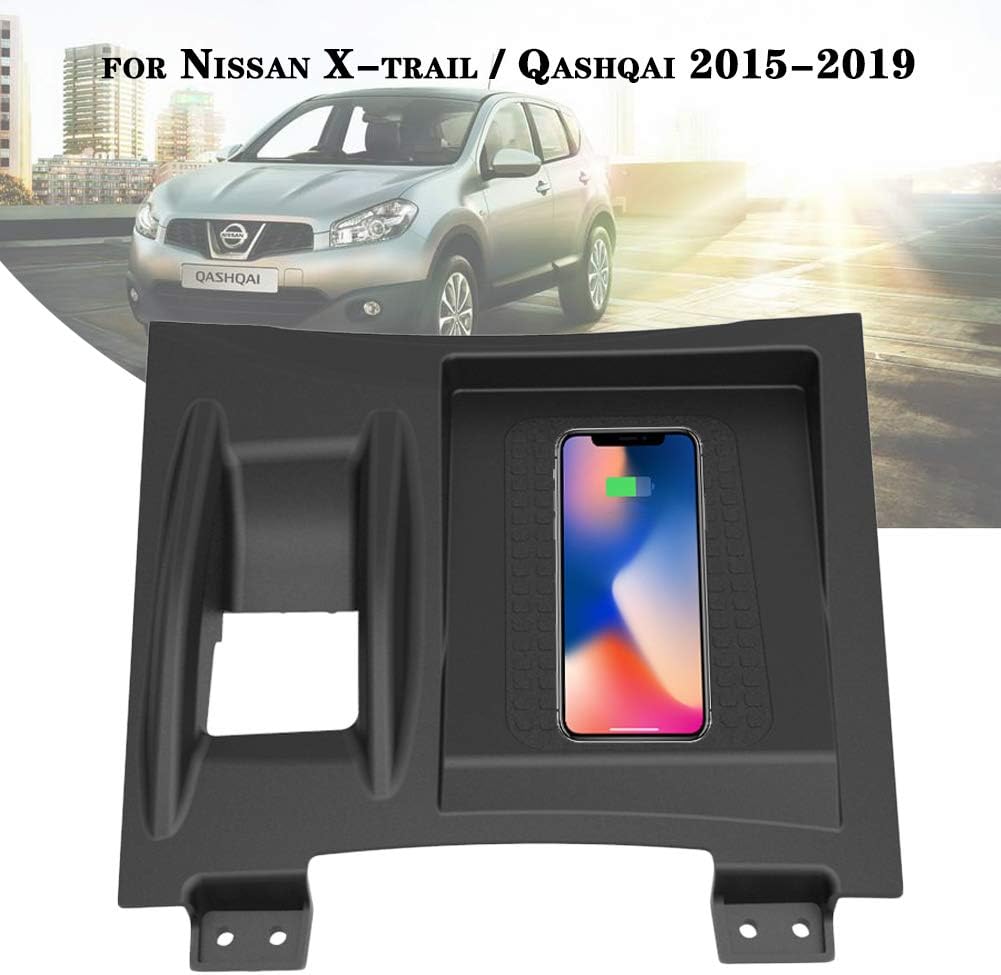 Wireless Car Charger Mount for Nissan X-trail/Qashqai 2015-2019,Qi Auto Accessories Charging Dock Center Console Charger Board Mobile for iPhone X/XR/8,Galaxy Note10/S10/S10+