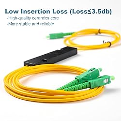 4PCS Fiber Optic Cable Splitter with 1 to 2