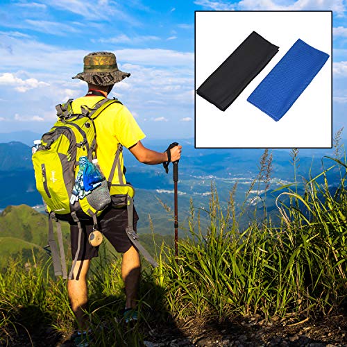 ECO-FUSED-Cooling-Towel-2-Pack-BlueBlack-Absorbent-Compact-Cooling-Towel-for-Indoor-and-Outdoor-Activities-Gym-Workout-Yoga-Running-Climbing-Fishing-Gardening-Includes-a-Mesh-Pocket
