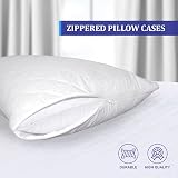 Eutony Quilted Zipped Pillow Protectors 4 Pack 50x75cm Hypoallergenic White view 2