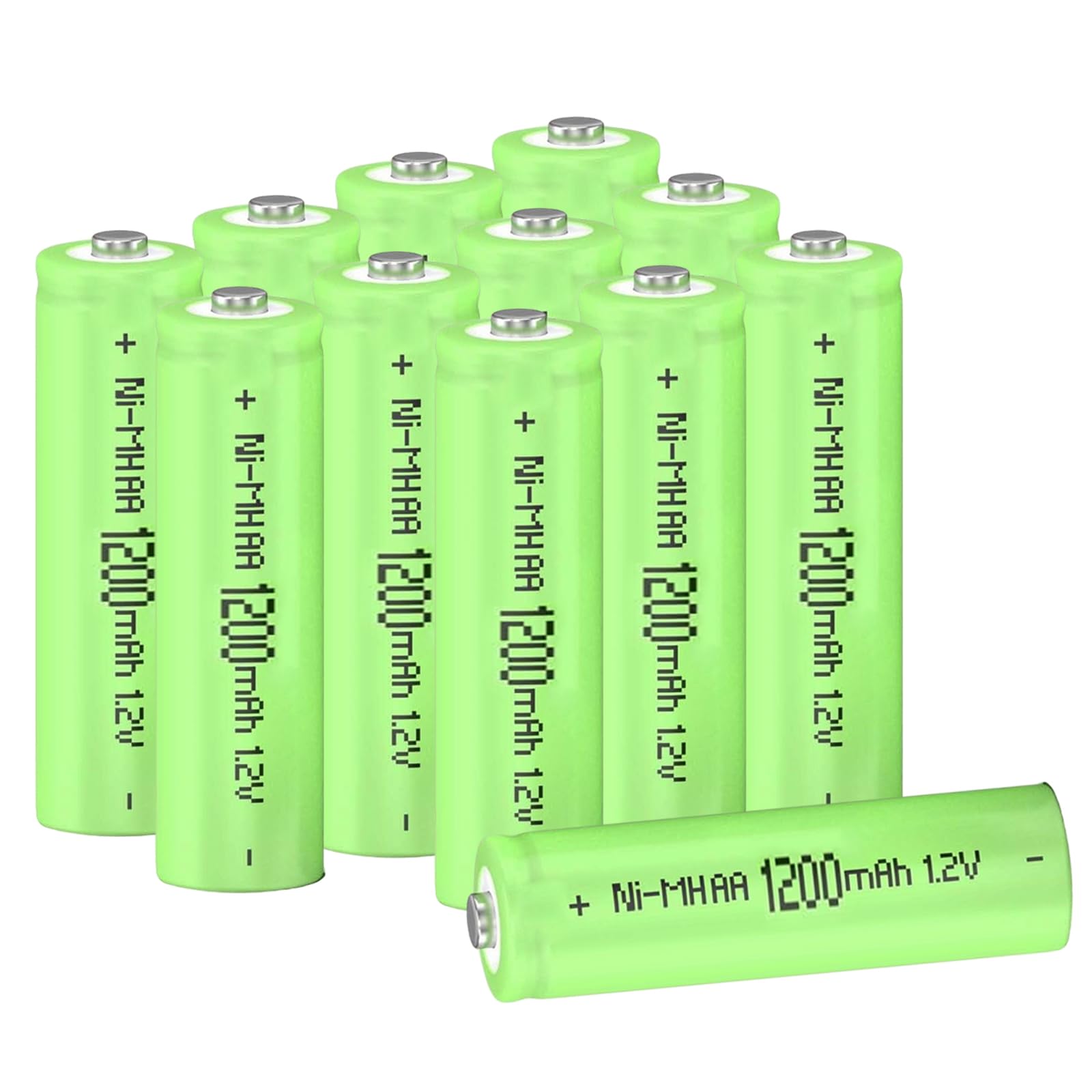 AA Size 1200mAh Ni-MH Rechargeable Batteries,1.2V High Capacity Pre-Charged Double A Battery for Garden Landscaping Solar Lights, String Lights, TV Remotes, Mouse, Keyboard (Pack of 12)