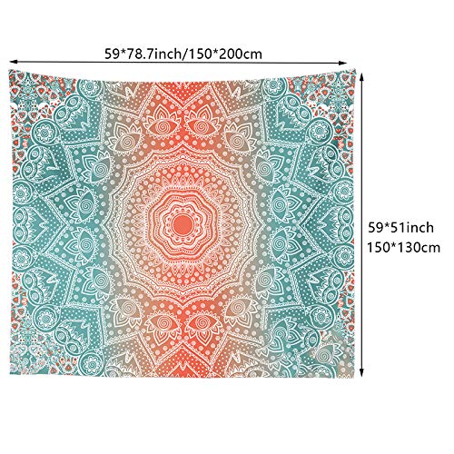 AITREASURE Mandala Tapestry Hippie Bohemian Tapestries Psychedelic Boho Tapestry Wall Hanging for Bedroom ( Pink Mandala, 59\'\'×79\'\' )