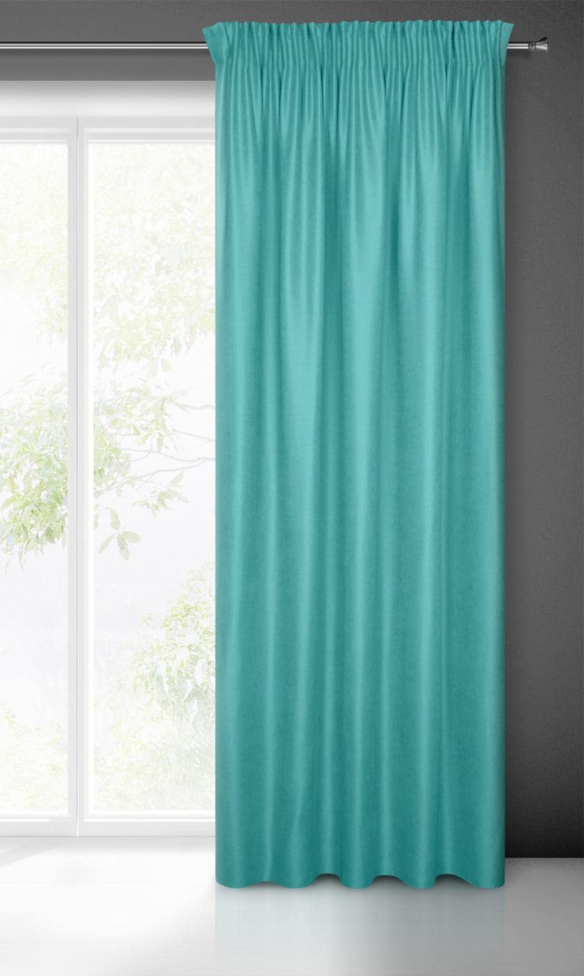 Eurofirany Plain Curtain with Ruffle Tape for Living Room/Bedroom