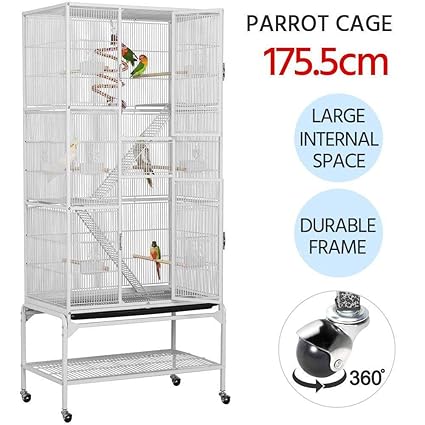Lsamx 69 3 Grand Oiseau Parrot Tiers Cage Avec Perch Pied