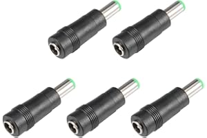 uxcell DC Power Connector 5.5x2.1mm Female Jack to 6.3x3.0mm Male Adapter Barrel Connector 5pcs