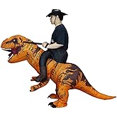 QNRMS Inflatable Dinosaur Costumes for Adult T-REX Ride on Halloween Costume Funny Dino Blow up Costume