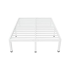 MAF 14 Inch King Metal Platform Bed Frame White