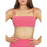NEWVISISTER NVS Bandeau Sports Bras for Women Detachable Straps Padded Bralette Bra Yoga Fitness Workout Crop Top