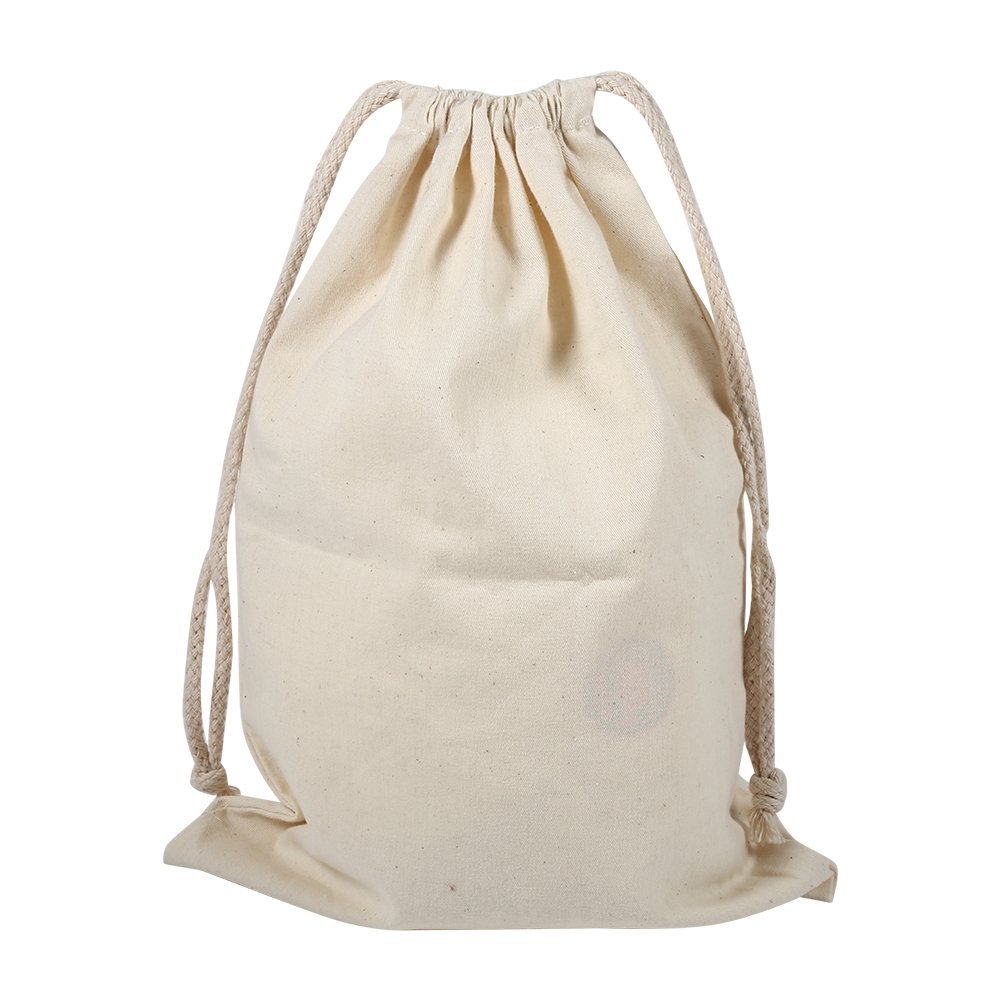 Pack of 2 Bags with Cord in, Bag of Cotton Fabric For Bags from Storage Bag in Cotton Normal For Domestic Use 22 * 28cm