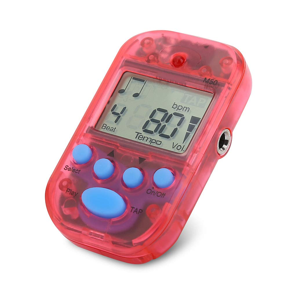 Sharainn Easy to Use Tempo Metronome, LCD Digital M50 Metronome 5 Colors Digital Metronome, Clear Loud Sound Auto-off Tone Generator Mini Metronome, for Beth for Piano(red)