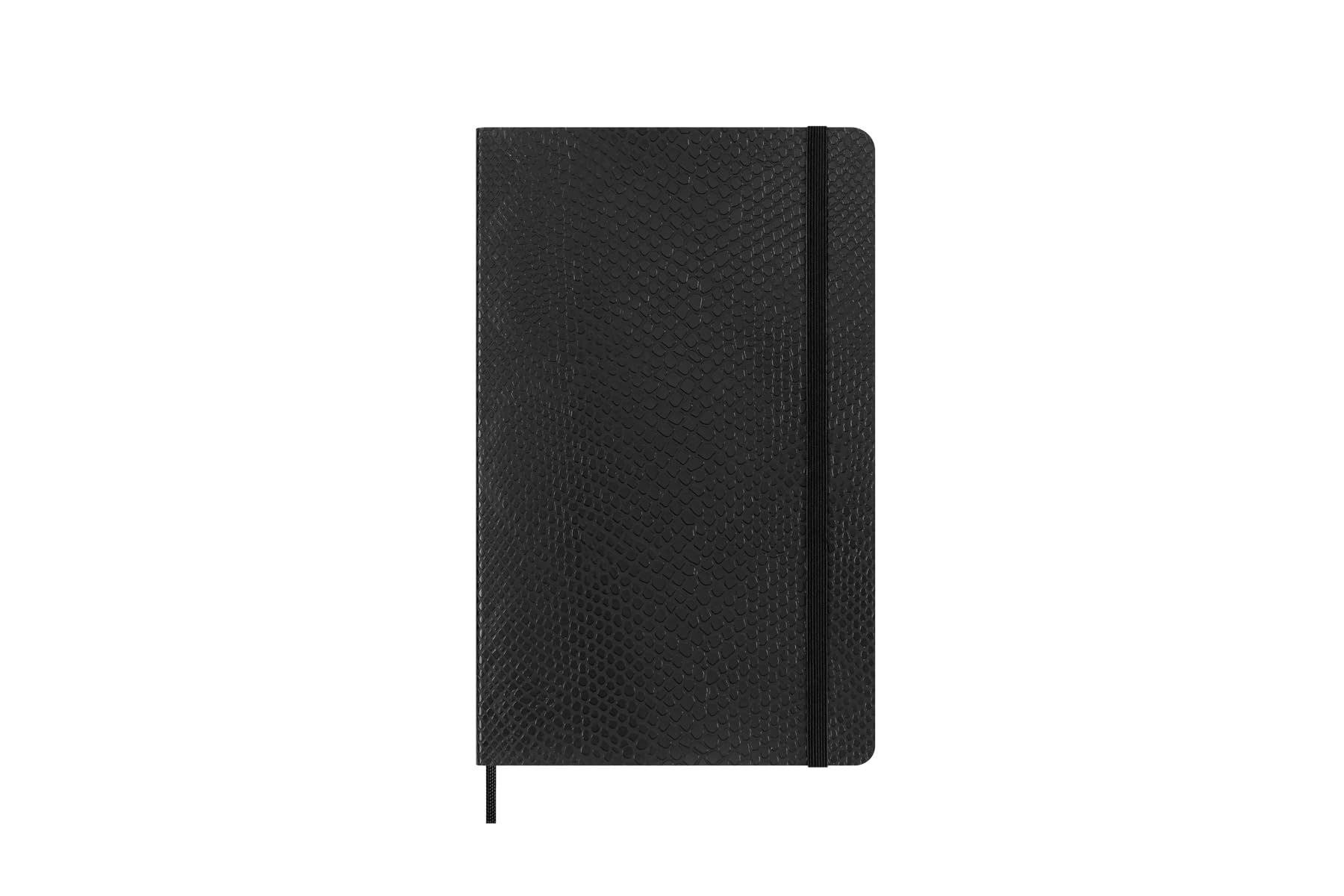 Moleskine Precious & Ethical Notebook, With Gift Box, Vegan Soft Cover Python-Effect, Elastic Closure, Large Format 13x21 cm, Colour Black