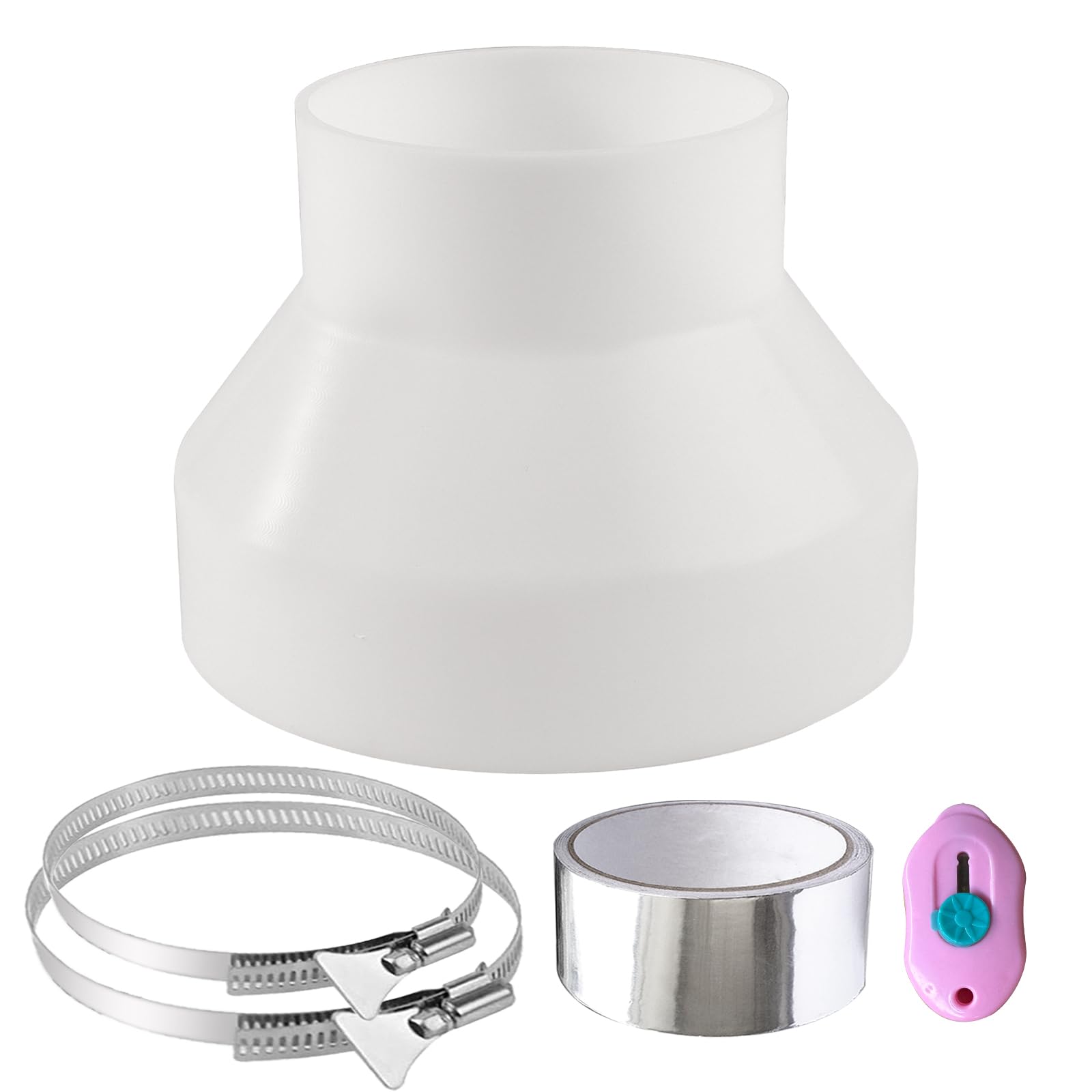 URHRHU Reducer for Extractor Bonnet Round Pipe Adapter 150mm to 100mm with 2 Stainless Steel Hose Clamps Exhaust air Hose Adapter for Ventilation Round Pipe Ventilation Duct